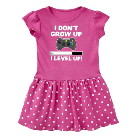 

Inktastic I Dont Grow Up I Level Up with Game Controller Black Gift Toddler Girl Dress