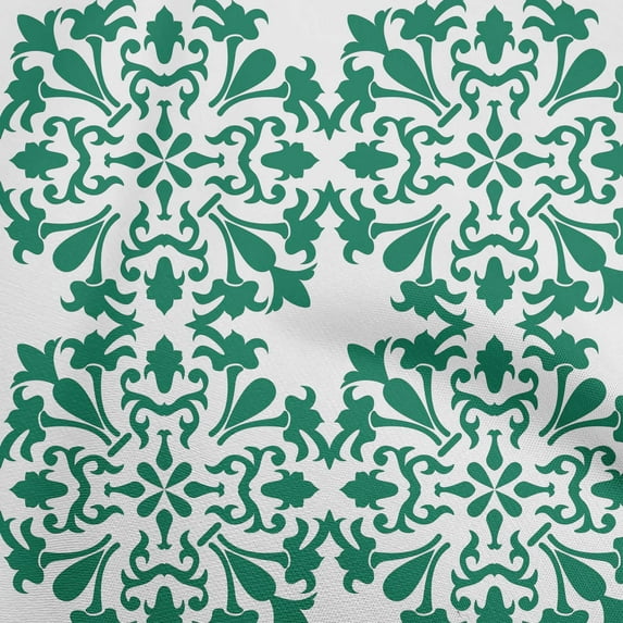 oneOone Rayon Green Fabric Asian Mosaic Sewing Material Print Fabric By The Yard 56 Inch Wide