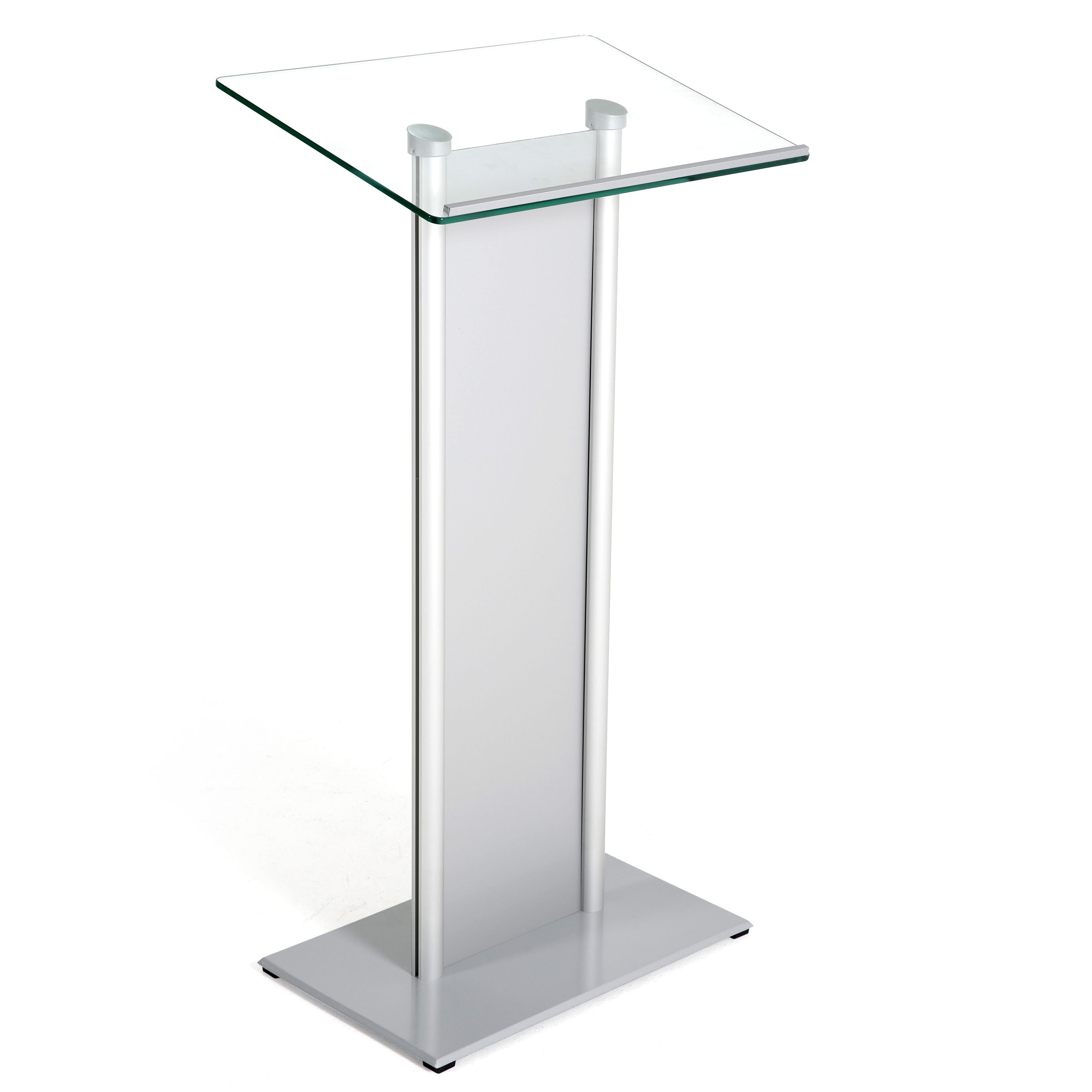 Acrylic Lectern with Mahogany Accent Panels 1-Inch Lip On Podium Surface Easy to Assemble Includes Removable Shelf Hardware Included 45-34 H x 23-1/2 W 
