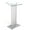 Silver, variant on M&T Displays Tempered Clear Glass Podium with Aluminum Front Panel Silver Aluminum Body and Base 43.9 Inch Height Floor Standing Lectern Pulpit Desk