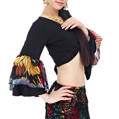 BellyLady Belly Dance Tribal Flare Sleeve Wrap Top, Gypsy Dance Costume