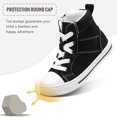 thumbnail image 6 of Kushyshoo Kids Canvas Sneakers Black High-Top Children Walking Shoes 3M, 6 of 6