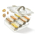 thumbnail image 1 of Cook With Color 8-Compartment Plastic Snackle Box, Charcuterie and Snack Container, Divided Serving Tray with Lids and Handle, Neutral, 1 of 8