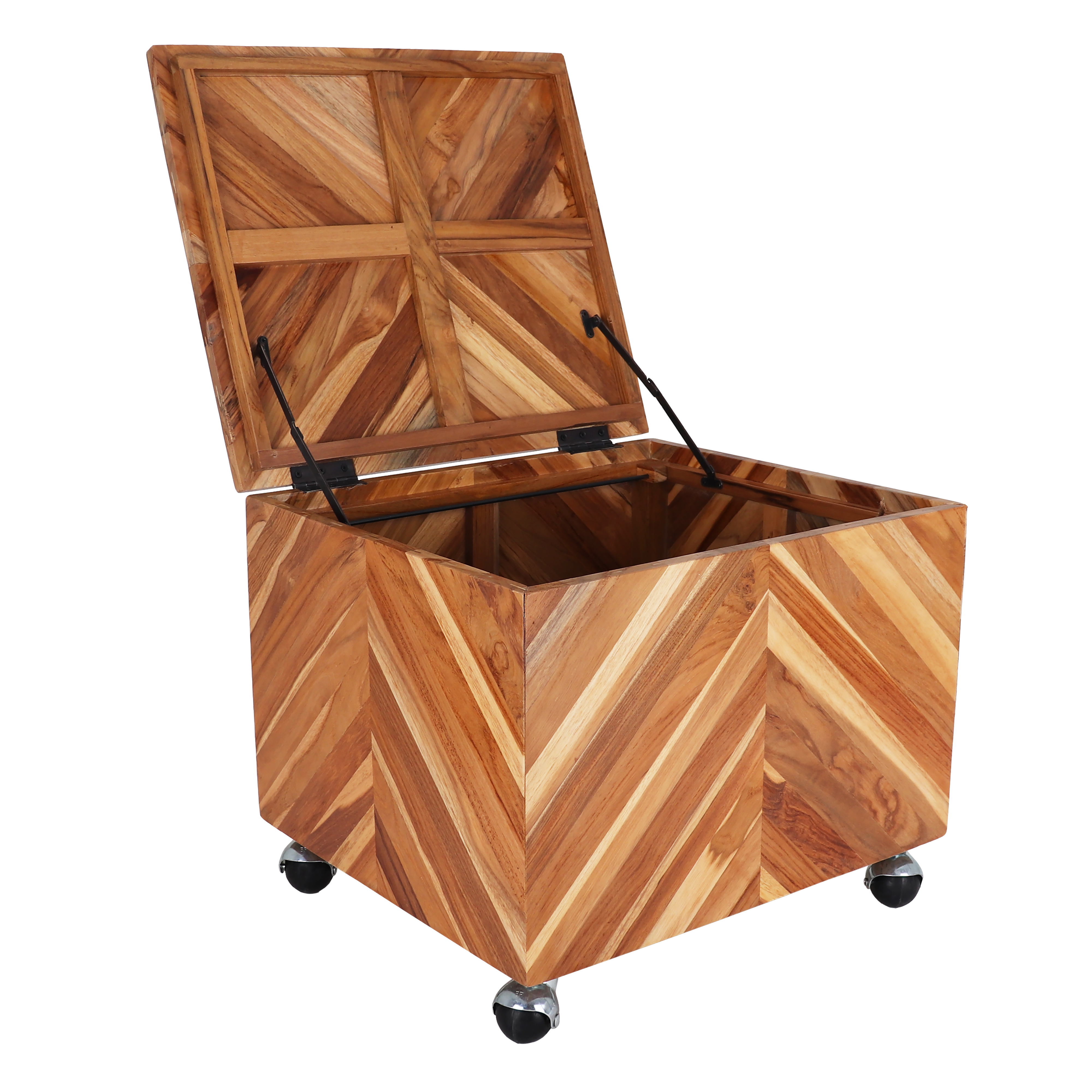 Rutledge & King Teak Rolling File Cabinet - Natural