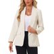 thumbnail image 1 of CHAQUETA BLAZER DE MUJER CHIC PARA TRABAJO OFICINA CON SOLAPA Y MANGAS LARGAS BEIGE XL, 1 of 6