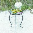 thumbnail image 3 of Wonder Garden Mosaic Side Table Outdoor for Patio, Indoor Accent Table Coffee Table for Bistro, Plant End Table Small, Sunflower Round Glass Plant Table Stands, 3 of 9