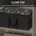 thumbnail image 6 of Aokeyee Shoe Shelf, 2 Pack Large Shoe Storage Box Fits up to 24-48 Pairs Foldable with Clear Cover and 4 Reinforced Handles, Black, 6 of 7