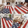 thumbnail image 6 of Independence Day Washable Area Rug 8 x 10 ft Abstract American Flag Wood Grain, Soft Non Slip Rugs Stain Repellent Indoor Felt Carpet for Living Dining Room Bedroom Home Office, 6 of 9