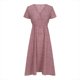 thumbnail image 5 of Vestido Corto de Verano Pequeño Estampado Floral Cuello en V Manga Corta, Ligero Y Casual Vestido de Verano Floral, 5 of 7