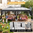 thumbnail image 3 of HOTEEL 10x20 Pop up Canopy Tents with 8 Removeble Sidewalls,Outdoor Gazebo with Wheeled Bag & Sandbags,for Patio,Wedding,Backyard,Camping,Parties,Event,Gray, 3 of 7