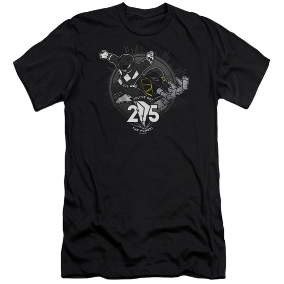 Power Rangers Black 25 Premium Adult 30/1 T-Shirt Black