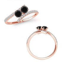 I Love UsÖ Two-Stone Ring 1ct ct tw Diamonds 14K White Gold "My Best friend is My true loveÖ"