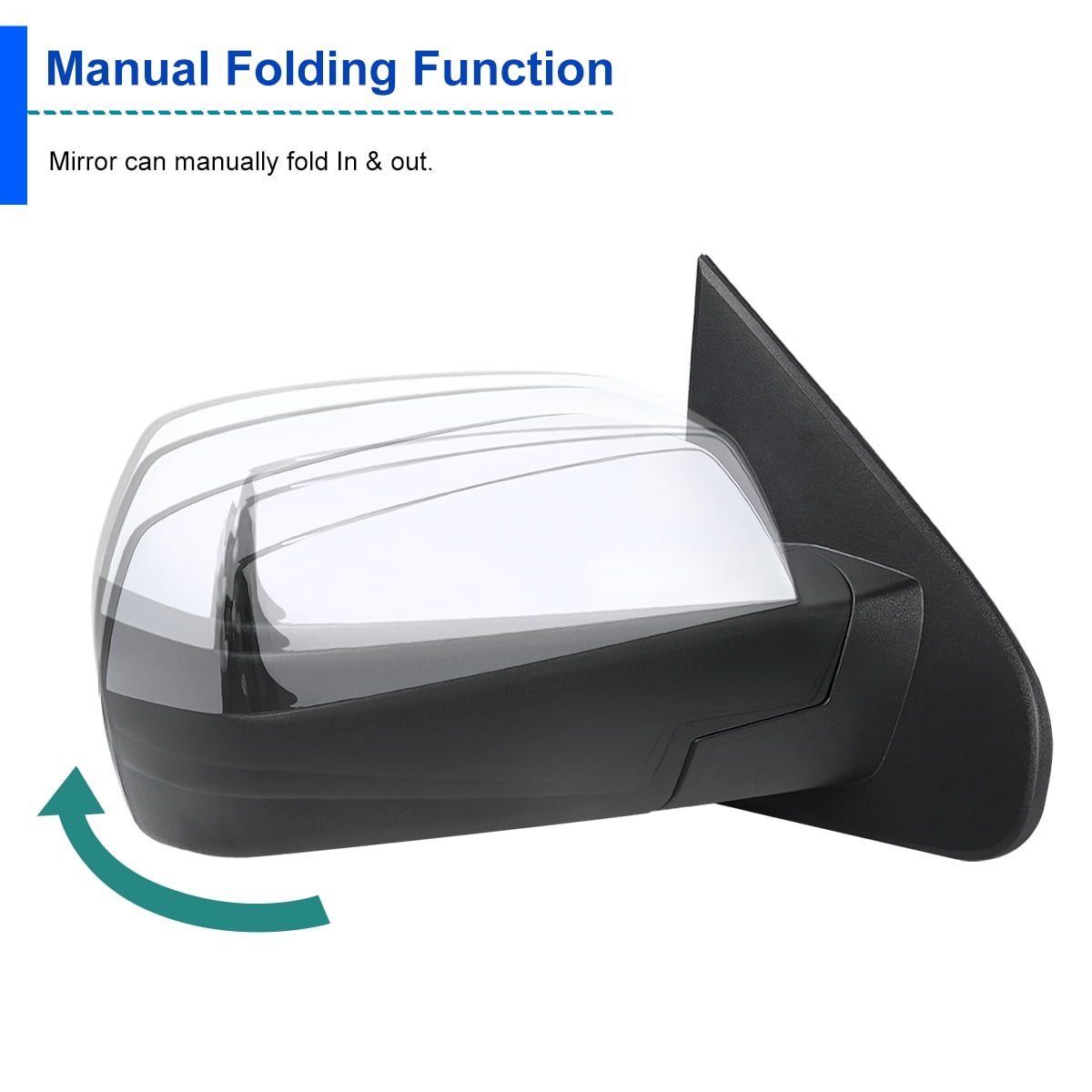 Spec-D Tuning Right Passenger Side Chrome Power Heated Mirror w/ Puddle Light Compatible with 2014-2018 Chevy Silverado, GMC Sierra