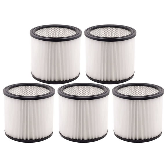5 Pack Filter Cartridge Replacement Part 90304 90350 90333 Type U H12 Compatible with Shop Vac Wet & Dry Vacs