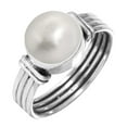 thumbnail image 1 of 925 Silver Ring For Women - Teens White Freshwater Pearl Stone Silver Ring Size 5 April Birthstone Simple Silver Ring Size 5 Gift For Mom On Easter 925 Gemstone Silver Jewelry, 1 of 5