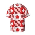 thumbnail image 2 of Easygdp Maple Leaves1 Men's Casual Short-sleeved Shirt with Pocket and Button Suitable for Beach Vacation Leisure - X-Large, 2 of 7