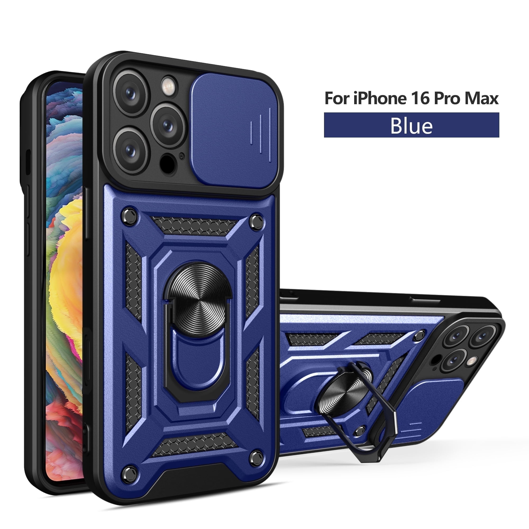 Xilaimitoo for IPhone 2024 Pro max 6.9 Phone Case, 2024 Pro max 6.9 Case with Slide Camera Cover, Military-Grade Phone Case with Upgrade Kickstand for IPhone 2024 Pro max 6.9,Blue