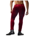 thumbnail image 4 of Men's Casual Pants Autumn And Winter New Solid Color Casual Pants Red 3XL, 4 of 4