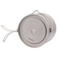 thumbnail image 3 of Outdoor pure titanium soup pot large capacity folding handle hanging pot camping portable cooker titanium pot hot pot pot 1.6L, 3 of 6
