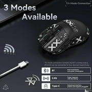 ATTACK SHARK X3 Lightweight Wireless Gaming Mouse with Anti Slip Mouse Grip Tape, Self Adhesive Design Elastics Refined Side Grips Sticker Sweat Resistant Pads/Anti Sweat Paste, Cut to Fit (Black)