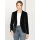 thumbnail image 2 of Chaqueta de terciopelo Allegra K para Mujer con Botones y cuello chal Negro XL, 2 of 7