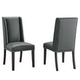 thumbnail image 2 of Modway Baron Dining Chair Vinyl Set of 2 in Gray, 2 of 10