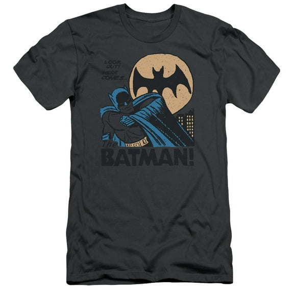 DC Comics Look Out S/S Adult 30/1 T-Shirt Charcoal