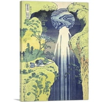 ARTCANVAS The Amida Falls in the Far Reaches of the Kisokaido Road 1832 Canvas Art Print by Katsushika Hokusai - Size: 26" x 18" (0.75" Deep)
