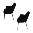 thumbnail image 4 of Ouuuhlala OLL-LI-BLK2 Lingo Harmony Upholstered Dining Chair with Conic Legs, Black - Set of 2, 4 of 8