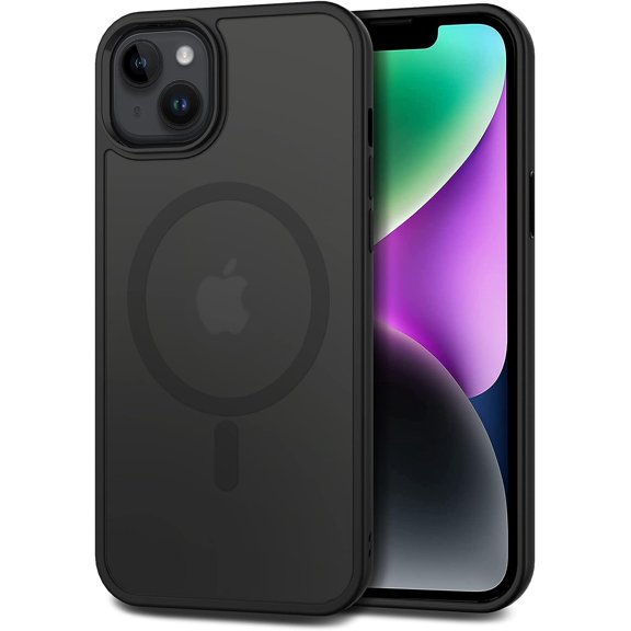 CACOE Magnetic Case for iPhone 13 & 14 6.1 inch-Compatible with MagSafe Car Phone Mount,Anti-Fingerprint TPU Thin Cases Cover Protective Shockproof (Matte Black) | Anti-Fingerprint, TPU, Cover,