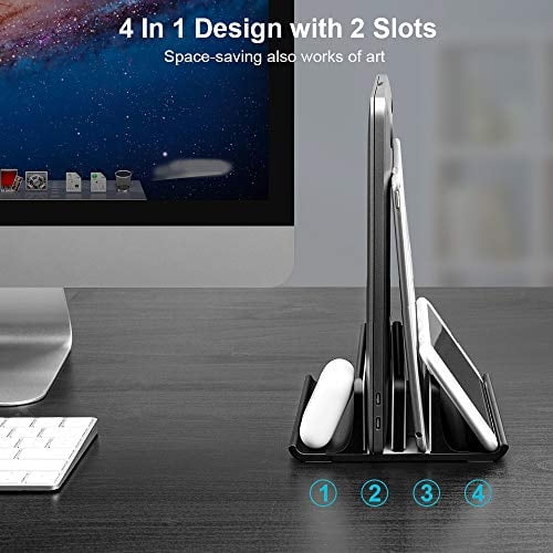 Soporte Vertical Ajustable Doble para Laptop Recién Diseñado 2 Ranuras