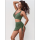 thumbnail image 4 of Conjunto de Bikini de Cintura Alta con Falda de Baño para Mujer, Verde, Talla S, 4 of 6