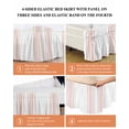 thumbnail image 6 of Pink Striped Wrap Around Bed Skirts for Queen Bed 18" Drop,Bed Skirt with Adjustable Elastic Belt Dust Ruffle Bed Valance for Bedroom Modern White Striped Abstract Art Aesthetics Bed Frame Cover, 6 of 7