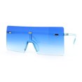 thumbnail image 4 of Oversize Rimless Shield Square Rectangle Large Sunglasses All Blue, 4 of 8