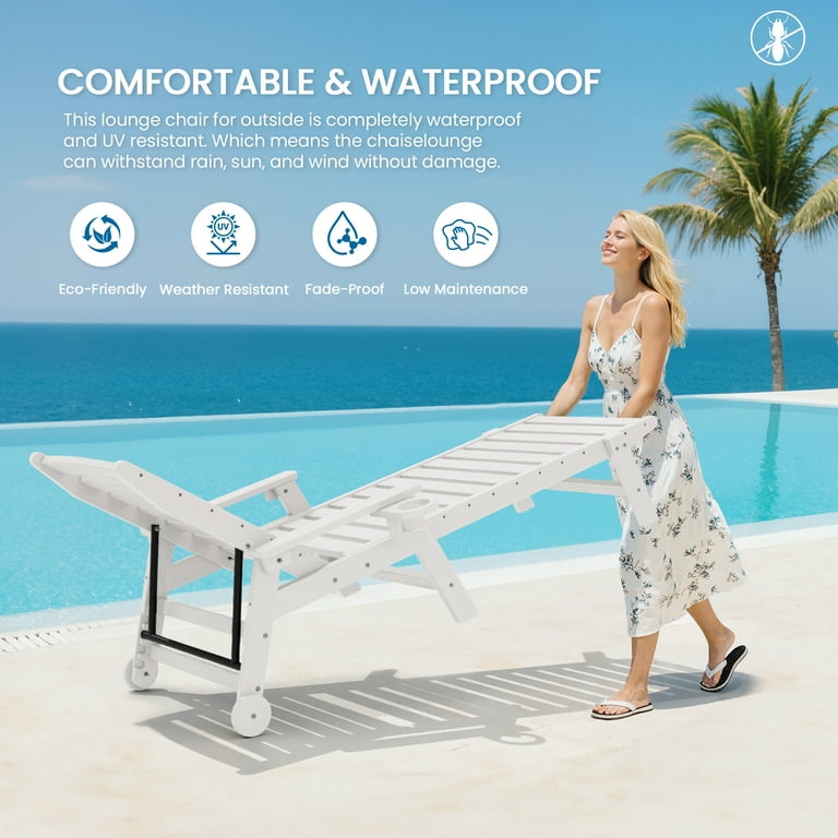 SERWALL Patio Chaise Lounge Set of 2, 5-Position Adjustable photo 8