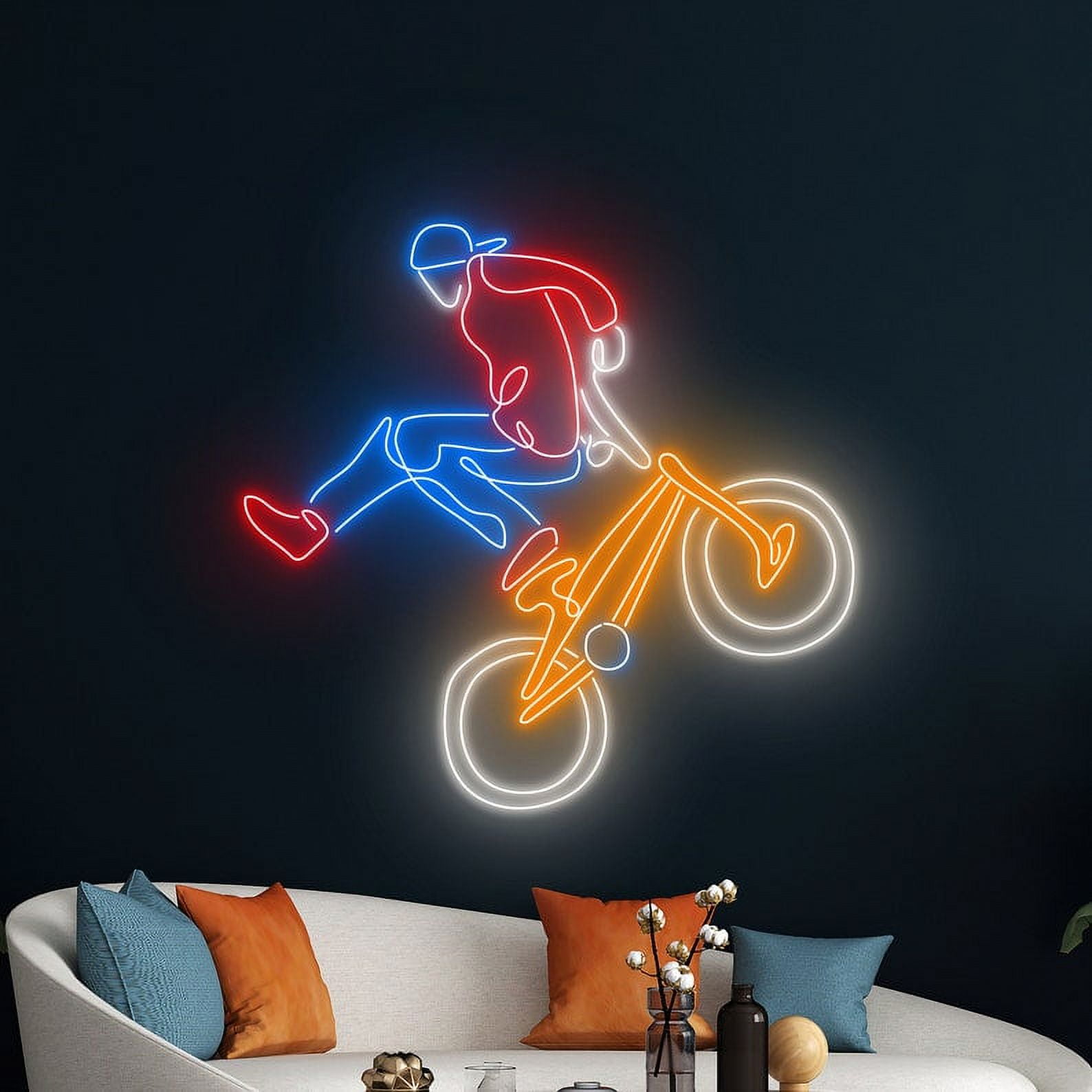Handmadetneonsign BMX Freestyle Sport Neon Sign, BMX Freestyle Art Decor, Cycling BMX Freestyle Wall Decor