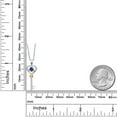 thumbnail image 6 of 925 Sterling Silver and 10K Yellow Gold Blue Created Sapphire and White Lab Grown Diamond Heart and Key Pendant Necklace for Women (0.27 Cttw, Gemstone September Birthstone, with 18 inch Chain), 6 of 6