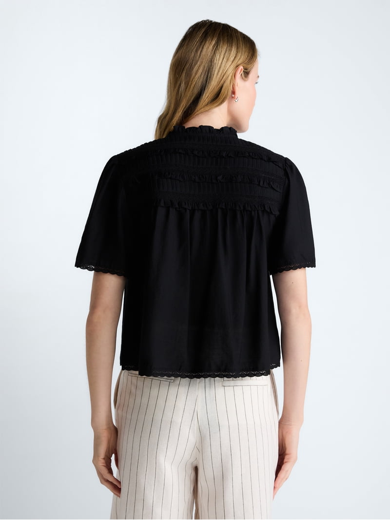 Scoop Women's Crochet Lace Top, Sizes XS-4X - Walmart.com