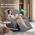 thumbnail image 6 of XYMHUN Recliner Chair Covers Stretch Recliner Slipcover with Side Pockets,Light Gray, 6 of 6