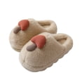 thumbnail image 2 of Zapatillas de invierno de suela gruesa de algodón con forma de seta bonitas para parejas femeninas, Zapatillas de felpa de dibujos animados para el hogar antideslizantes para padres e hijos, 2 of 5