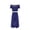 Blue, variant on LNMQLPDBS Toddler Girls 2 Piece Performance Outfit Kids Off Shoulder Top Loose Hollow Out Pants Stage Dance Set Casual Holiday Party Wear with Elastic Waistband