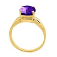 thumbnail image 5 of Mauli Jewels Rings for Women 2.25 Carat Cushion Cut Smokey Quartz Ring 4-Prong 10K White Gold, 5 of 6