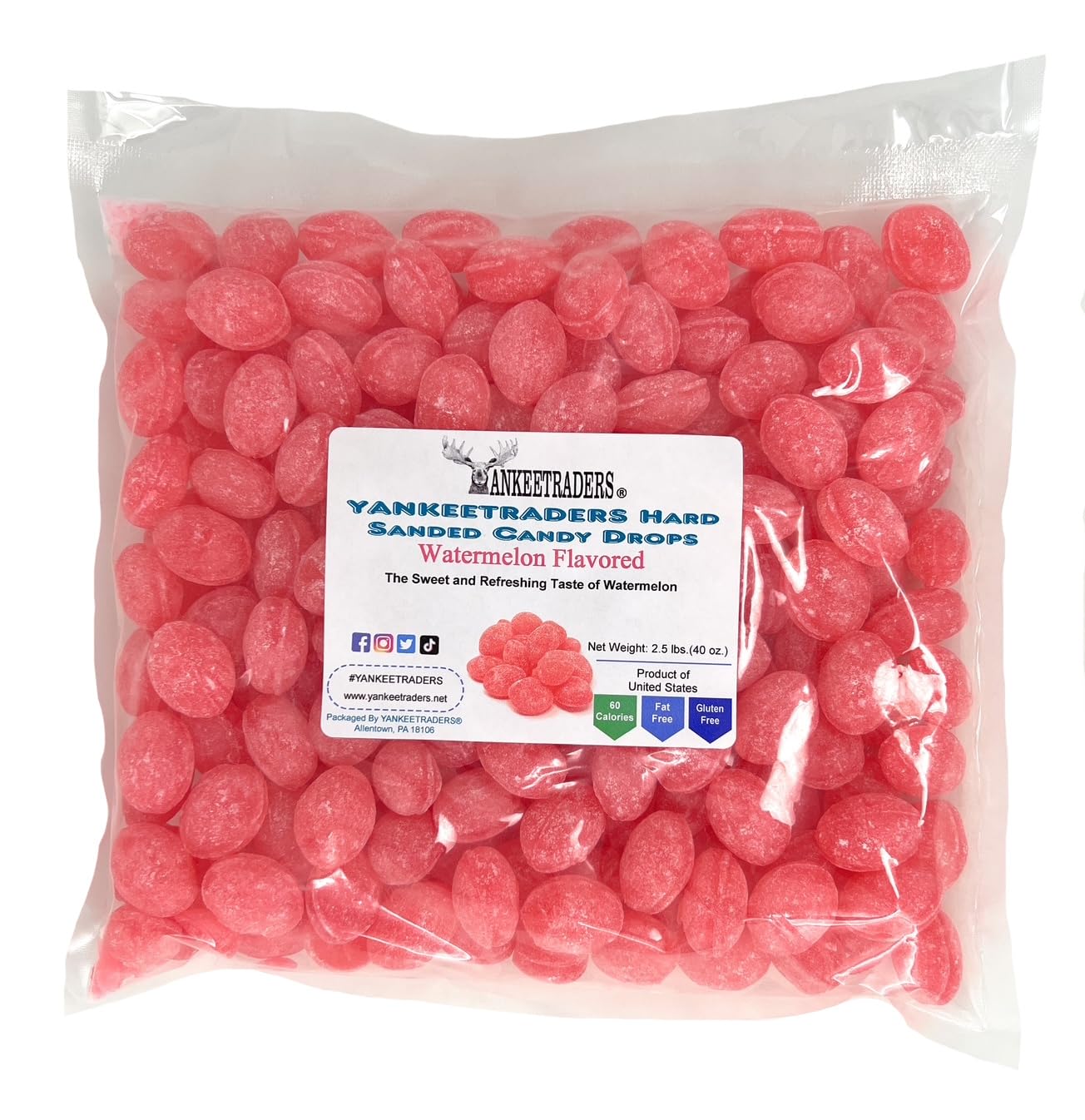 YANKEETRADERS® Watermelon Sanded Hard Candy, 40 Ounce Bag