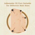 thumbnail image 2 of RV/Marine Sink Cutting Board (Bamboo),14.5" x 12.5 RV Sink Cover with Adjustable Rubber Feet,Increase Work Space, Fit for Most RV&Boat Sinks,Built-In Juice Groove, and Corner Cut for Scraps, 2 of 7