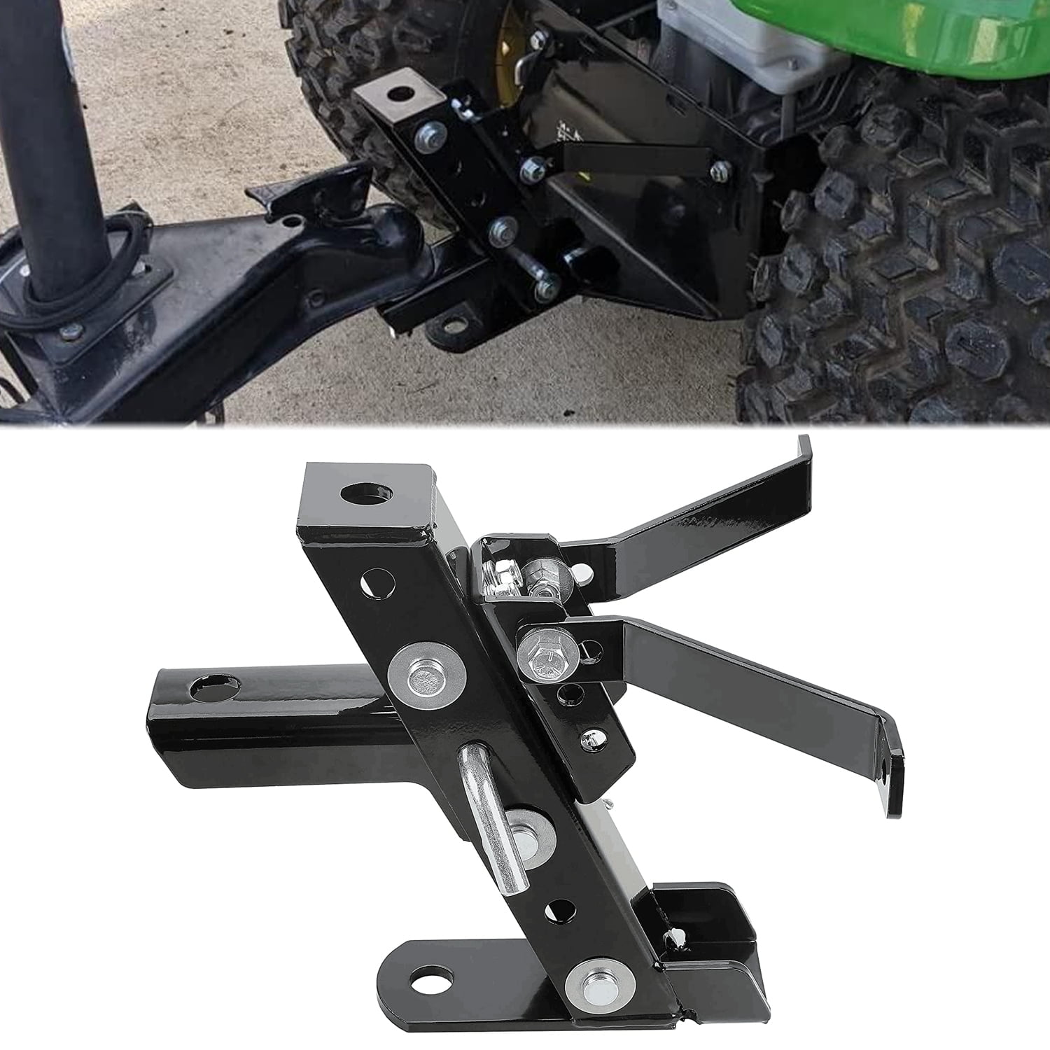 HECASA Adjustable Lawn Garden Tractor Hitch Heavy Duty Steel Fits John