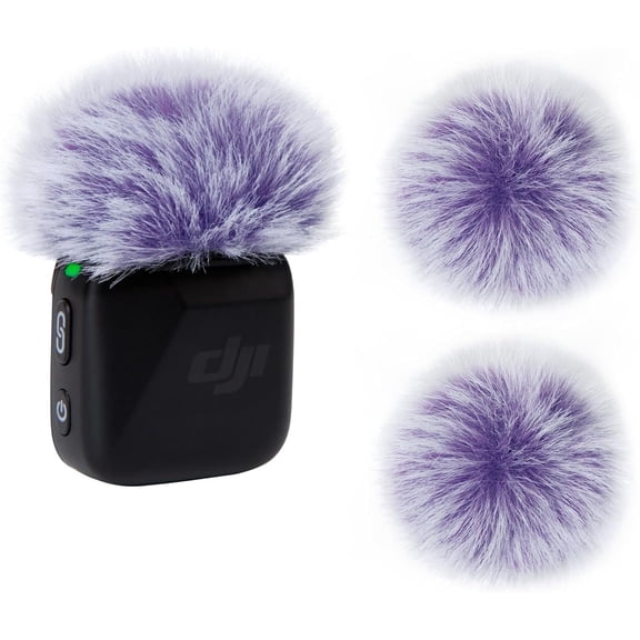 SUNMON DJI Mic Mini Wind Muff - 2 packs Furry Microphone Windscreen for DJI Mic Mini Wireless Microphone to Reduce Wind Noise(Purple)
