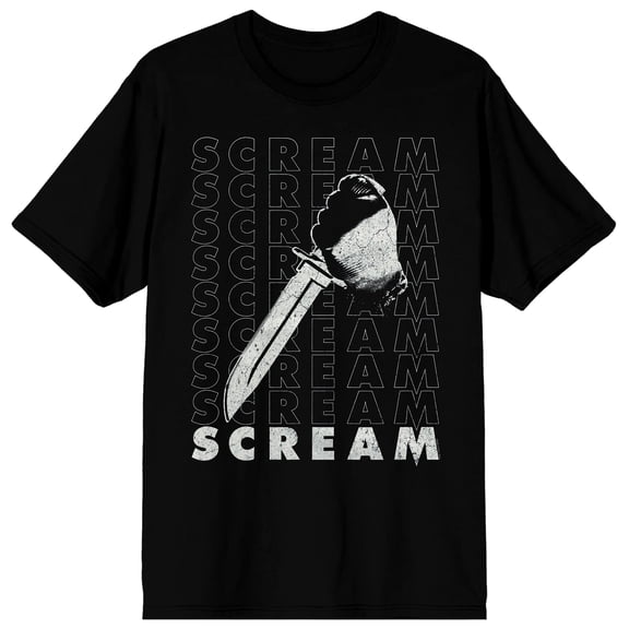 Scream 5 Hand & Knife Adult Black Crew Neck Short Sleeve T-shirt - 6XL