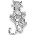thumbnail image 4 of 14K White Gold Black And Accent Diamond Cats Chain Slide Made In India pm4114-bk-008-wa, 4 of 6