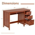 thumbnail image 3 of Costway 48" Home Office Desk with 3 Drawers Computer Desk PC Laptop Workstation Brown, 3 of 10