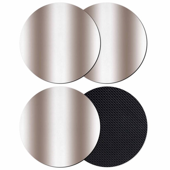 White Brown Coasters Set of 4, Modern Gradient Vertical Stripes Geometric Absorbent Coasters for Drinks, Coaster for Bar Office Dining Coffee Table Accessories Decor, Non Slip Round Desk Coaster